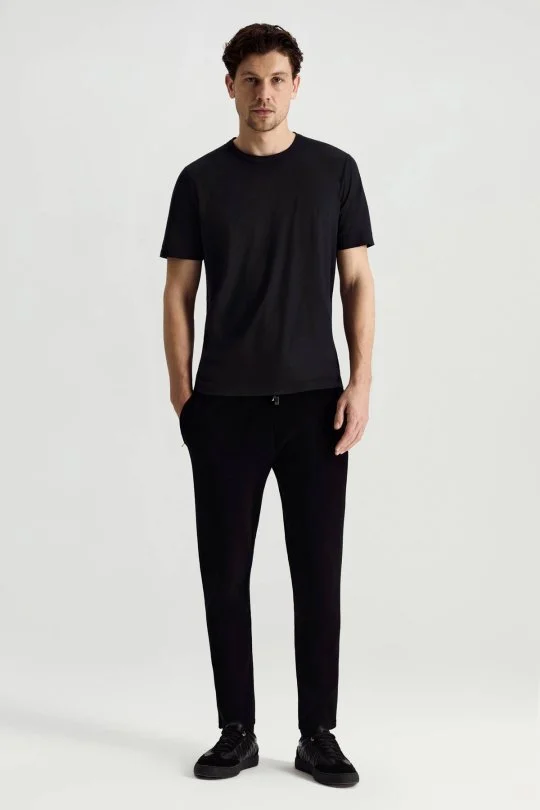 Hemington - Superfine Pamuk Bisiklet Yaka Siyah Basic T-Shirt (2)