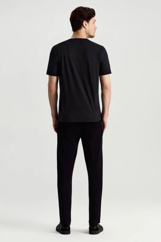 Hemington - Superfine Pamuk Bisiklet Yaka Siyah Basic T-Shirt (5)