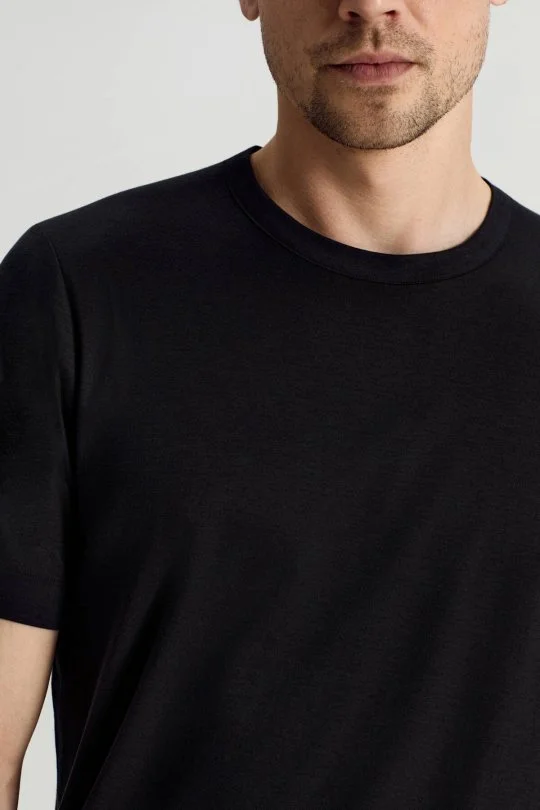 Hemington - Superfine Pamuk Bisiklet Yaka Siyah Basic T-Shirt (3)