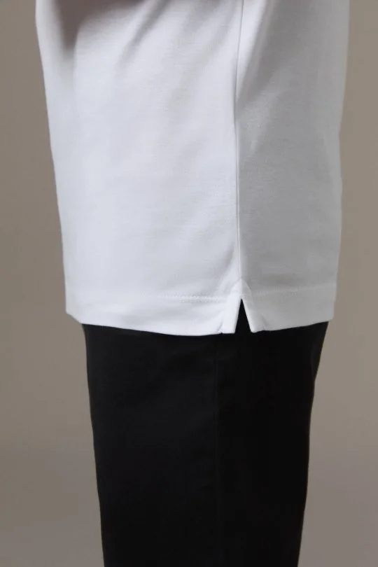Supima Pamuk Bisiklet Yaka Tencel Beyaz Çocuk T-Shirt