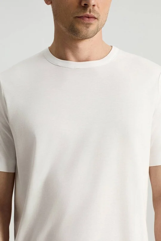 Hemington - Supima Pamuk Bisiklet Yaka Tencel Beyaz T-Shirt (4)