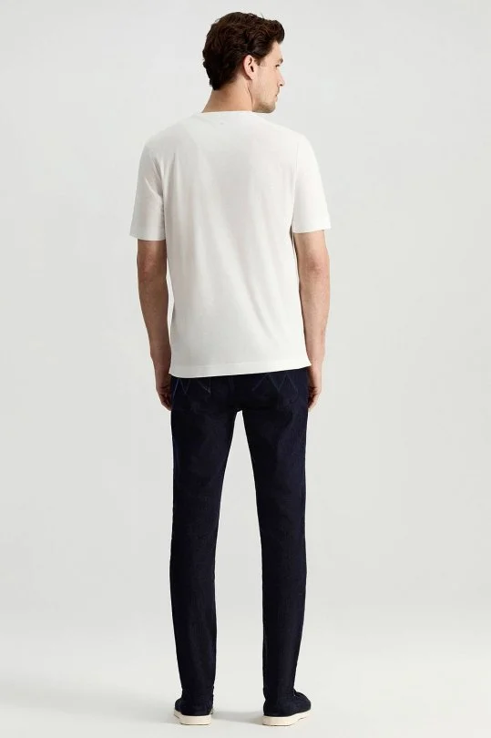 Hemington - Supima Pamuk Bisiklet Yaka Tencel Beyaz T-Shirt (6)