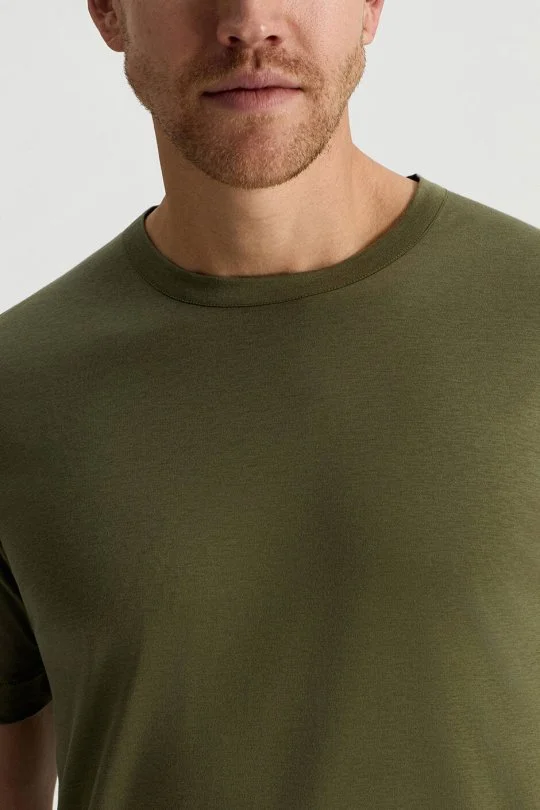 Hemington - Supima Pamuk Bisiklet Yaka Tencel Haki T-Shirt (3)