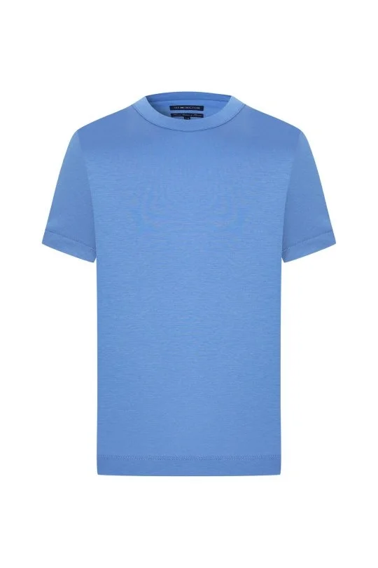 Hemington - Supima Pamuk Bisiklet Yaka Tencel Mavi Çocuk T-Shirt (6)
