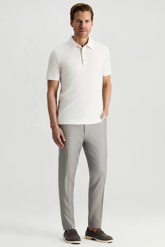 Hemington - Supima Pamuk Polo Yaka Tencel Beyaz T-Shirt (2)