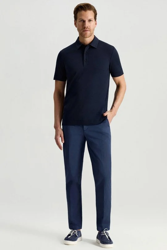 Hemington - Supima Pamuk Polo Yaka Tencel Lacivert T-Shirt (2)