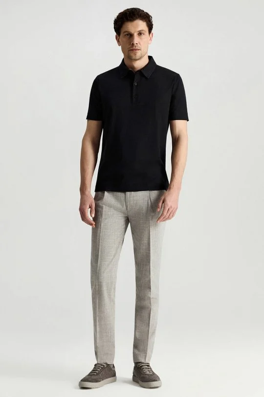 Hemington - Supima Pamuk Polo Yaka Tencel Siyah T-Shirt (2)