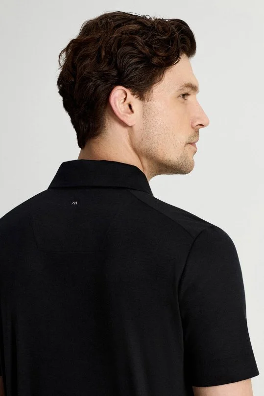 Hemington - Supima Pamuk Polo Yaka Tencel Siyah T-Shirt (4)