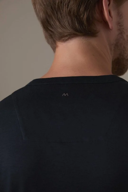 Supima Pamuk V Yaka Tencel Siyah T-Shirt