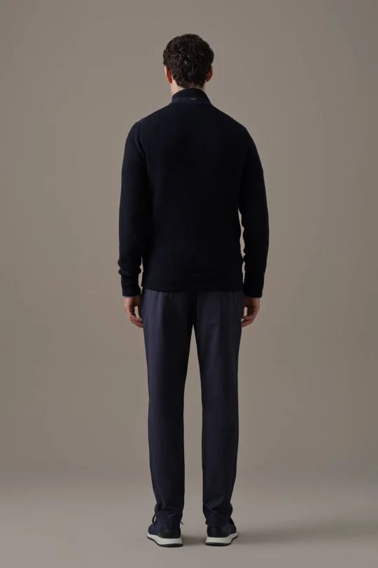 Hemington - Tartan Desen Kumaşlı Lacivert Tailored Triko Ceket (5)