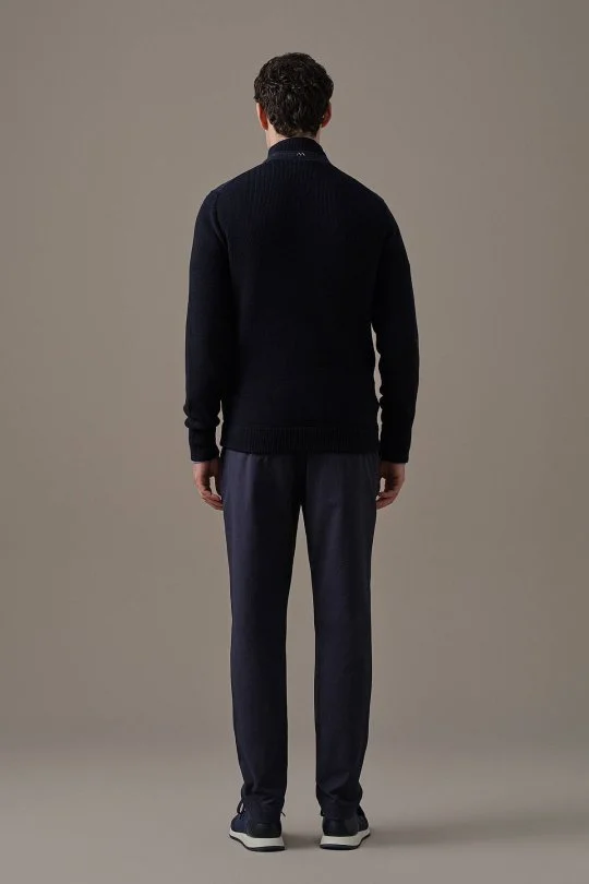 Hemington - Tartan Desen Kumaşlı Lacivert Tailored Triko Ceket (7)