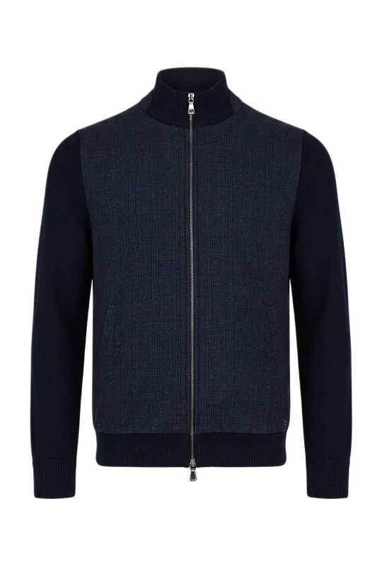 Hemington - Tartan Desen Kumaşlı Lacivert Tailored Triko Ceket (8)