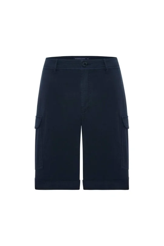 Tencel Kumaş Lacivert Kargo Şort