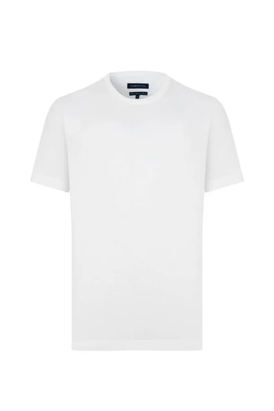 Hemington - Supima Pamuk Bisiklet Yaka Tencel Beyaz T-Shirt (7)