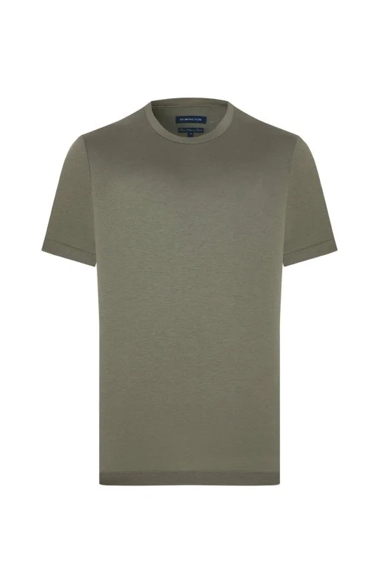 Hemington - Supima Pamuk Bisiklet Yaka Tencel Haki T-Shirt (6)