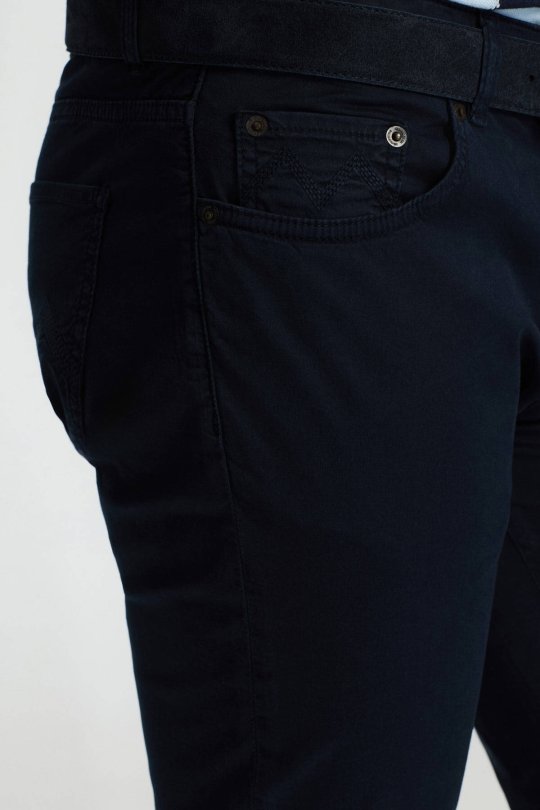 Pamuk Karışım Slim Fit 5 Cep Lacivert Chino Pantolon