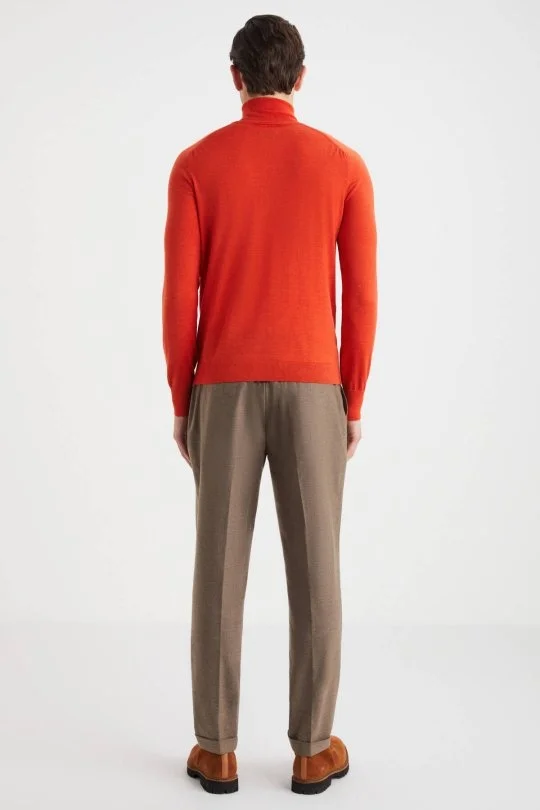 Hemington - Turuncu Boğazlı Slim Fit Merino Yün Triko (3)
