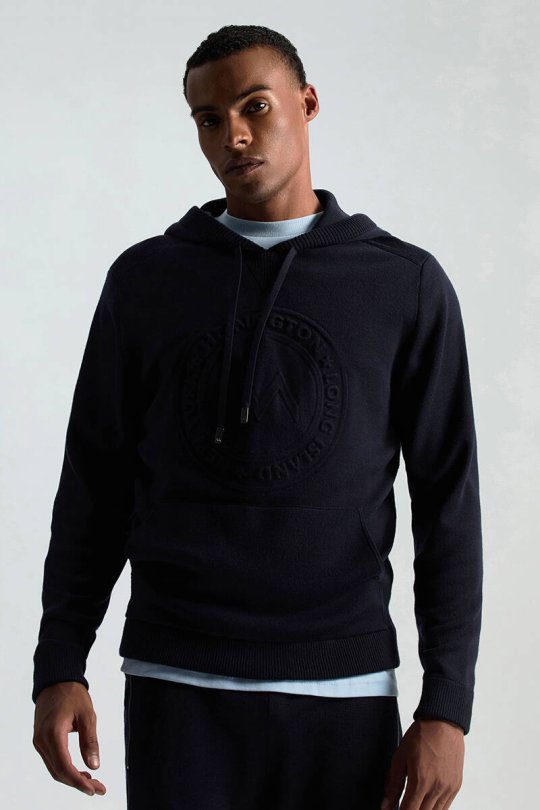 Saf Pamuk Bisiklet Yaka Mavi Basic T-Shirt