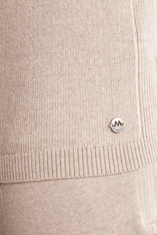 Üçgen Desen Camel Merino Yün Triko