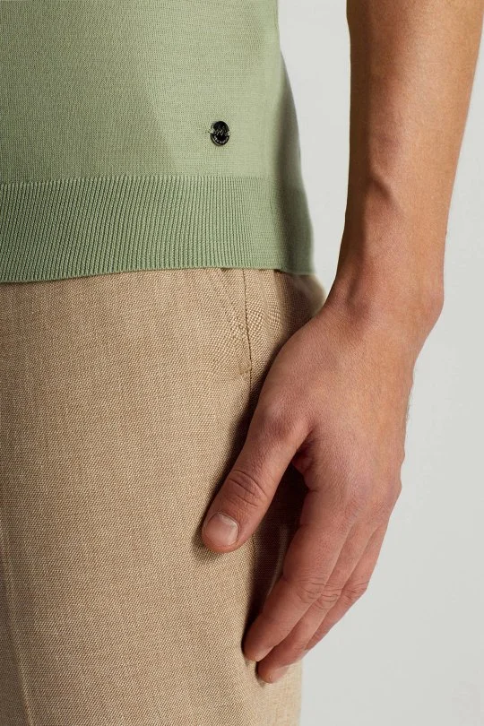 Hemington - Ultrafine Merino Yünü Açık Yeşil Triko Polo (4)