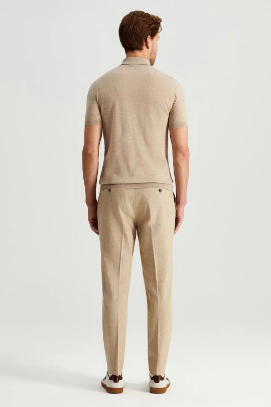Hemington - Ultrafine Merino Yünü Bej Triko Polo (5)