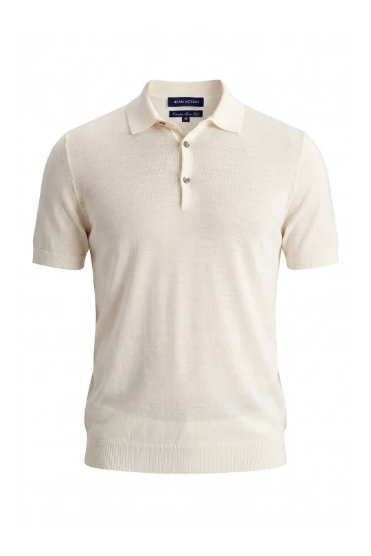 Hemington - Ultrafine Merino Yünü Beyaz Triko Polo (6)
