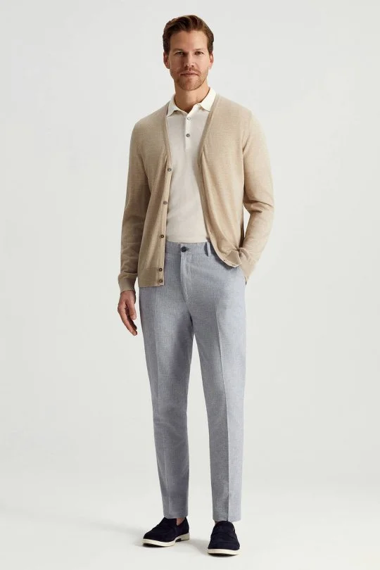 Hemington - Ultrafine Merino Yünü Krem Triko Hırka (2)