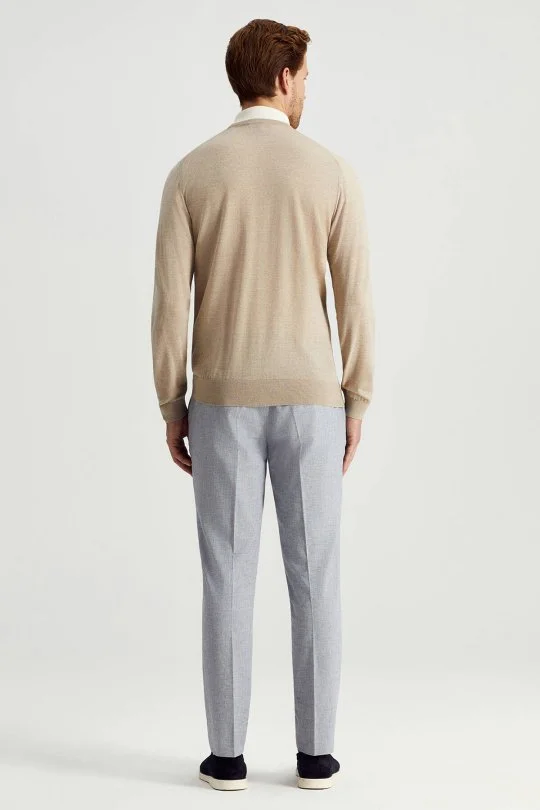 Hemington - Ultrafine Merino Yünü Krem Triko Hırka (5)