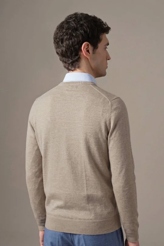 Hemington - Ultrafine Merino Yünü Krem Triko Hırka (4)