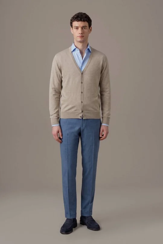 Hemington - Ultrafine Merino Yünü Krem Triko Hırka (2)