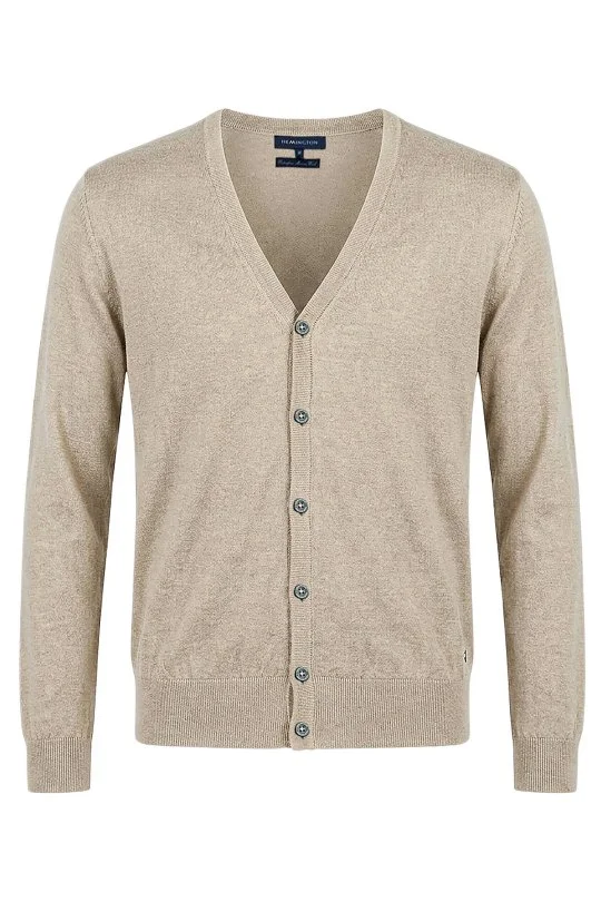 Hemington - Ultrafine Merino Yünü Krem Triko Hırka (6)