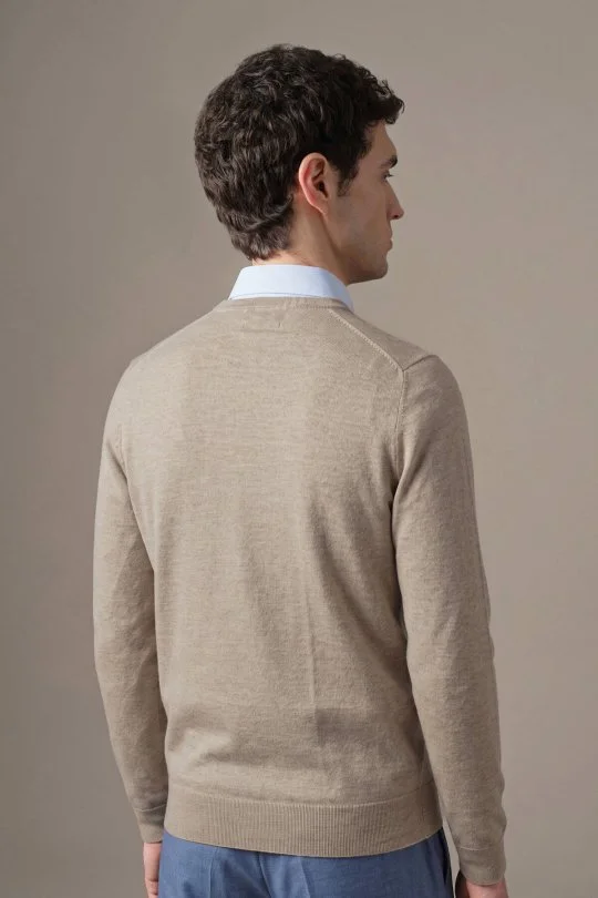 Ultrafine Merino Yünü Krem Triko Hırka