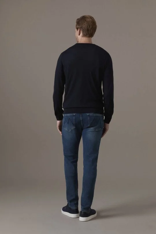 Ultrafine Merino Yünü Lacivert Triko Hırka