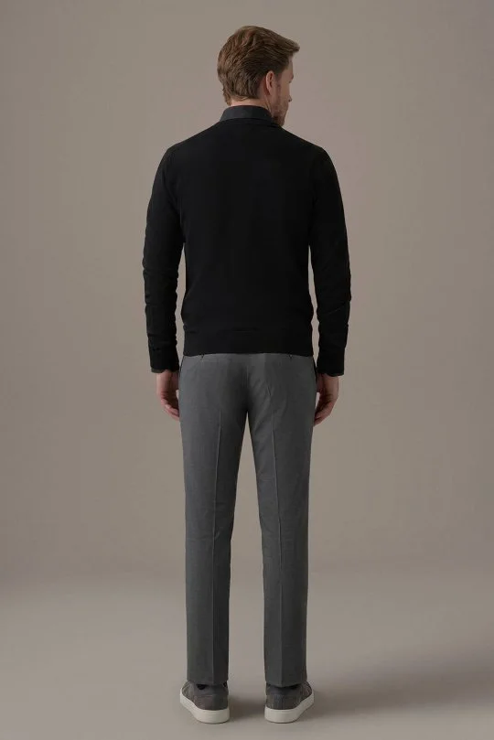 Ultrafine Merino Yünü Siyah Triko Hırka