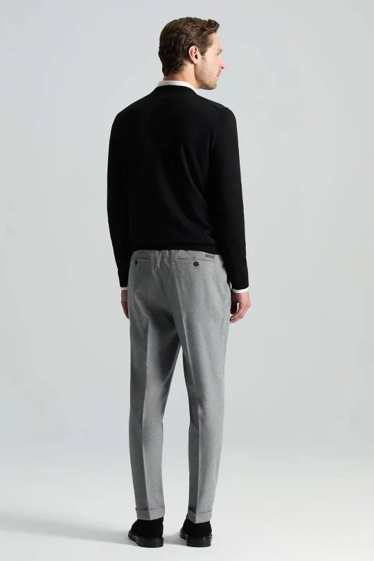 Hemington - V Yaka Merino Yün Siyah Triko (3)