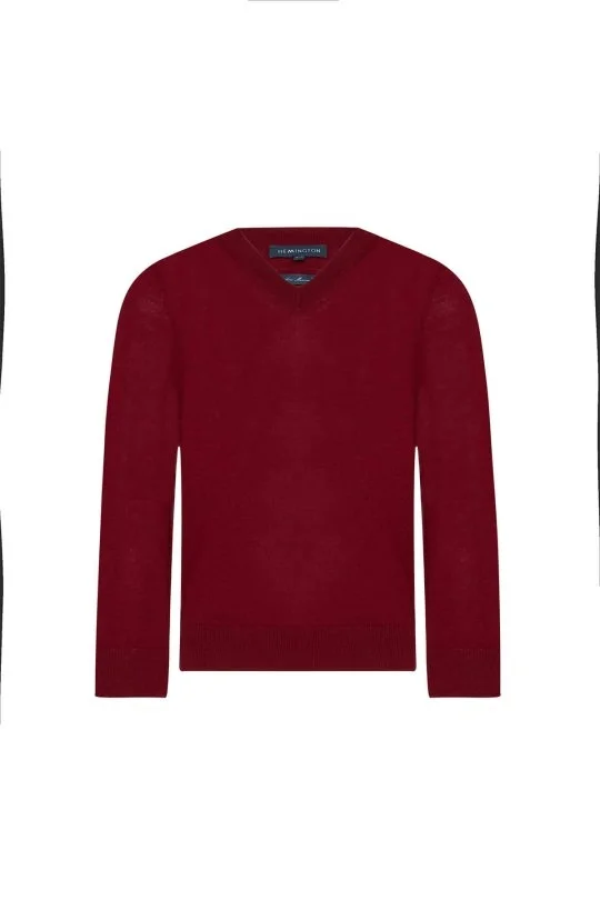 Hemington - V Yaka Merino Yün Bordo Çocuk Triko (6)
