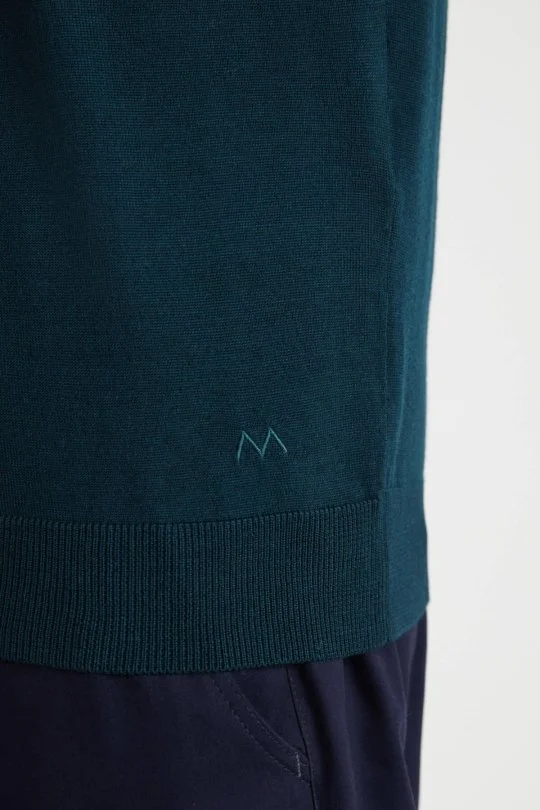 Hemington - V Yaka Koyu Yeşil Merino Yün Triko (5)