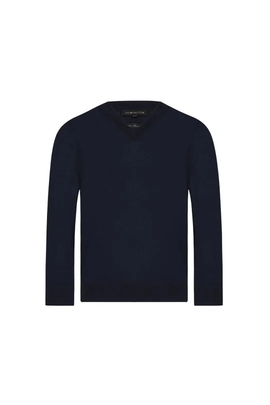 Hemington - V Yaka Merino Yün Lacivert Çocuk Triko (6)