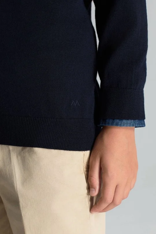 Hemington - V Yaka Merino Yün Lacivert Çocuk Triko (4)