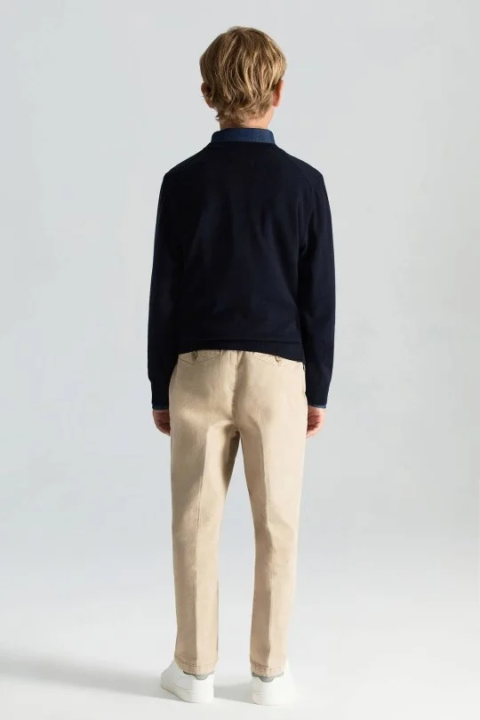 Hemington - V Yaka Merino Yün Lacivert Çocuk Triko (3)