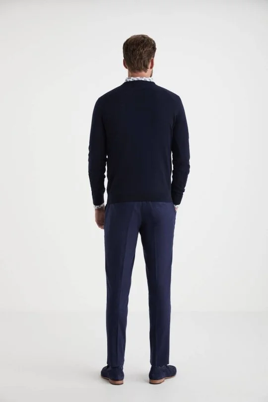 Hemington - V Yaka Merino Yün Lacivert Triko (3)