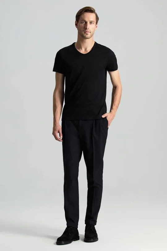 Hemington - Siyah V Yaka Basic T-Shirt (2)