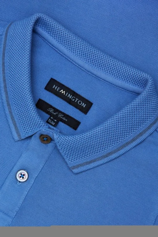 Hemington - Vintage Görünümlü Mavi Polo Yaka Çocuk T-Shirt (6)