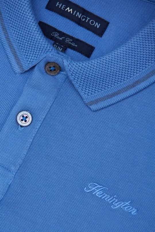 Hemington - Vintage Görünümlü Mavi Polo Yaka Çocuk T-Shirt (7)