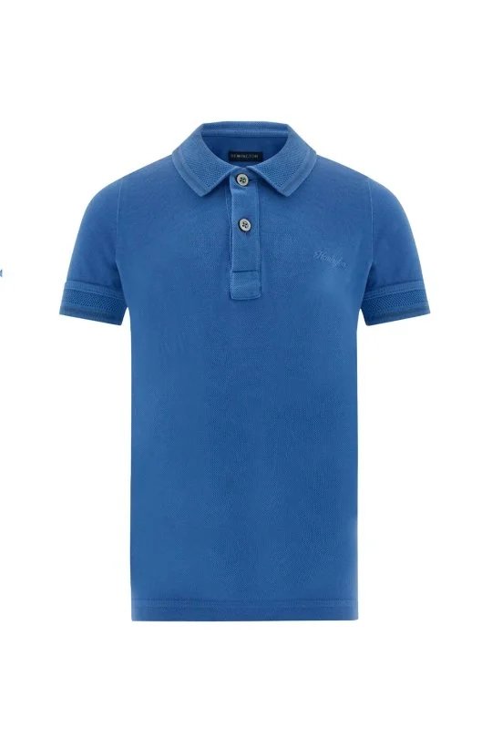 Hemington - Vintage Görünümlü Mavi Polo Yaka Çocuk T-Shirt (8)