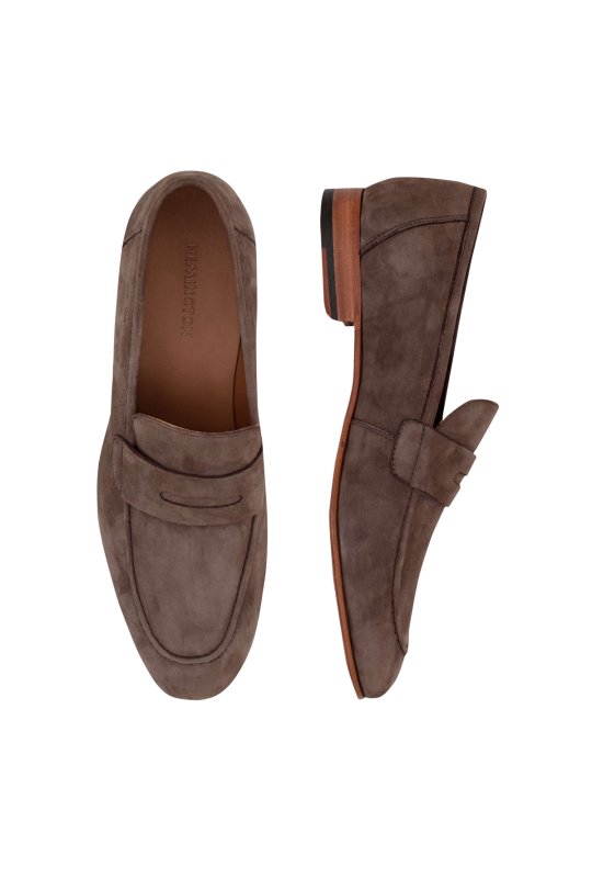 Vizon Rengi Süet Deri Loafer