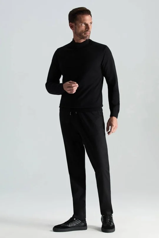 Hemington - Yarım Balıkçı Yaka Merino Yün Siyah Triko (2)