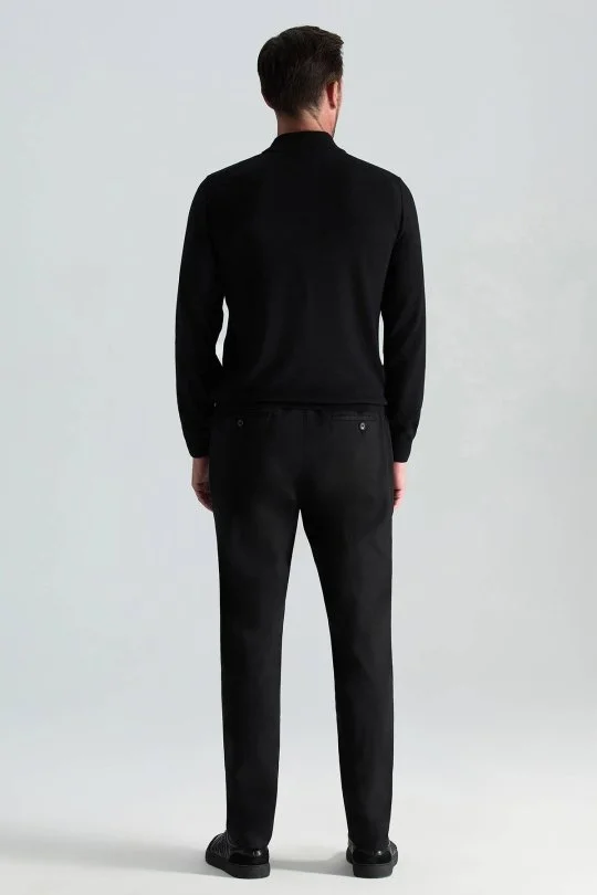 Hemington - Yarım Balıkçı Yaka Merino Yün Siyah Triko (3)