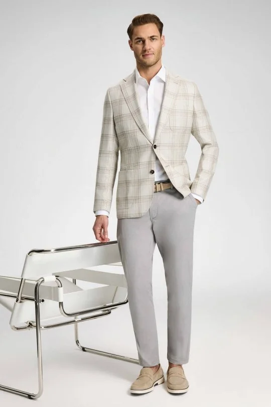 Hemington - Açık Gri Yazlık Chino Pantolon (1)