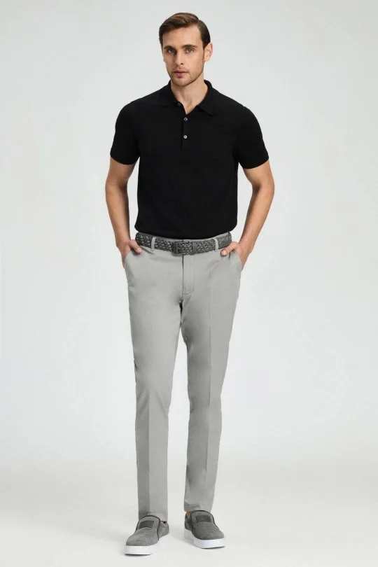 Hemington - Açık Gri Yazlık Chino Pantolon (1)